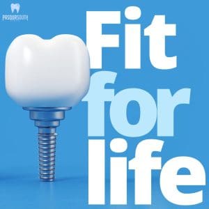 Dental implant with text describing the benefits